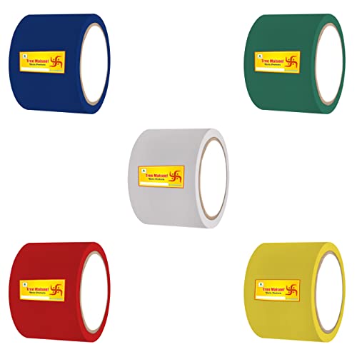 Image of Vastu Combo of Five Color Tapes | Size - 3 Inch (72 mm) Approx | Length- 20 Meter (Approx) | Vastu Tape Remedy for Toilet | Vastu Tape for Main Door Entrance | Pack of 5