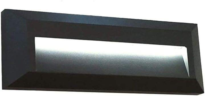 Step Lights Outdoor Indoor 120V, ZONK Waterproof IP65 Wall Mount Stairway LED Light, Rectangle Landscape Staircase Lighting Downlight , ABS Black Finish - - 