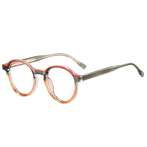 Retro-ovale Damenbrille mit zweifarbigen Brillengestellen, Herrenbrille mit klarem Tr90-Rohr