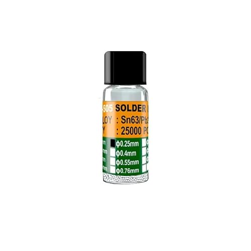 1 Bottle 0.25MM 25000PCS/Bottle BGA Tin Solder Ball Reball Reballing Tin Ball for GPU CPU IC Chip Circuit Module Soldering Rework