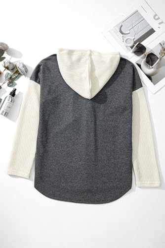 Image of SHEWIN Women Oversized Hooded Sweatshirt Loose Fit Casual Button Hoodies with Pocket 2026