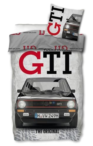 SkyBrands VW Golf GTI Wende-Bettwäsche-Set Bettbezug135x200 Kissenbezug...