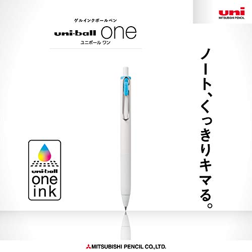 Bolígrafos gel Uni-Ball One azul celeste pack 10 miniatura 2