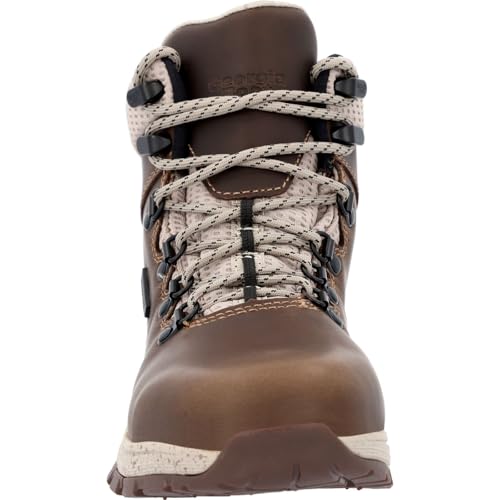 Georgia Boot Eagle Trail Women's Alloy Toe Waterproof Hiker, Brown, Size 8(M)