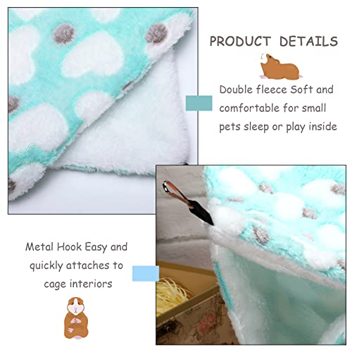Image of Boao 2 Pcs Guinea Pig Rat Hammock for Pet, Mint Green, Pink, Heart Pattern