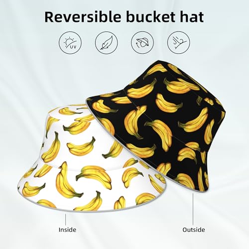 Image of Bucket Hat Beach Summer Sun Hat Reversible Fisherman Hats Double Sided Wearing for Women Men Boys Girls