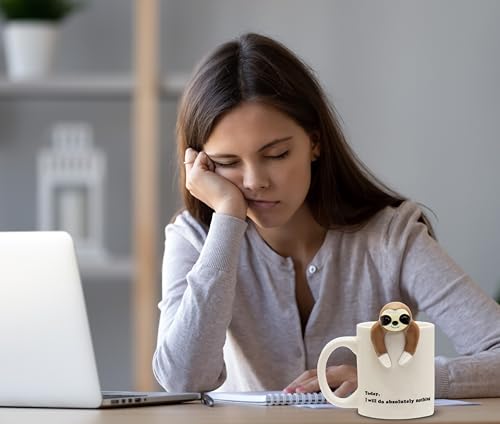 image for Decodyne Funny Sloth Coffee Mug - Cute Sloth Gifts For Women and Men -