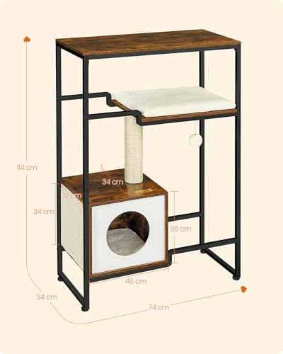 Feandrea Kratzbaum, Katzenbaum, 2-in-1-Möbel, vintagebraun PCT112X01 – Bild 8