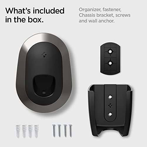 Image of Spigen Bespoke All-in-One Cable Organizer Wall Mount - Dark Silver | Designed for All Tesla Mobile Charger Cable [Model 3 /Y /YL /X /S 2026 /2025 /2024 /2023 /2022]