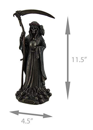 Veronese Design Santa Muerte Antique Bronze Finish Grim Reaper Statue 4.5 X 11.5 X 4.5 Inches Bronze #TOP7