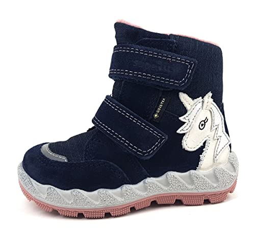 Superfit Mädchen ICEBIRD warm gefütterte Gore-Tex Stiefel, BLAU/ROSA 8010
