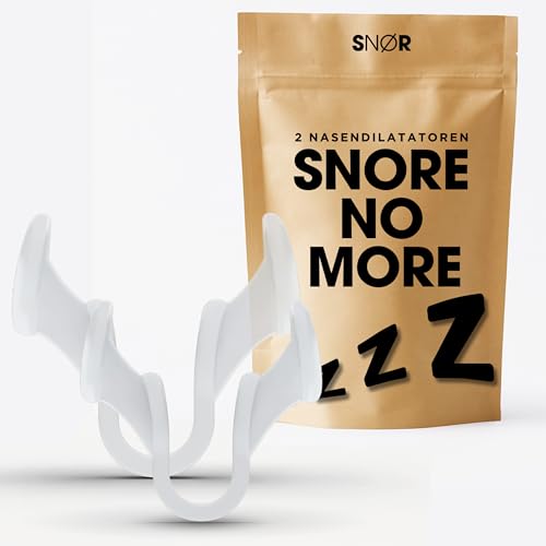 SNØR - 2 wiederverwendbare Nasenspreizer gegen Schnarchen I Anti Snoring Nasenerweiterer zum besser Atmen bei Schlaf und Sport I Nasenerweiterungen Größe S + M