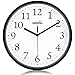 Hippih Black Wall Clock Silent Non Ticking Quality Quartz, 10 Inch Round Easy to Read For Home Office School Clock