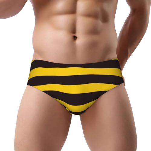 Bee Stripe Men's Underwear Briefs Coverd Waistband Silky Touch Underwear