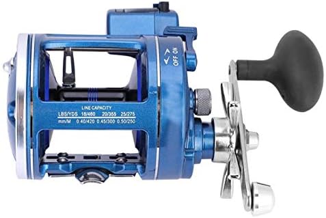 Spinning Fishing Reels, Baitcasting Fishing Reel with Line Counter, Powerful Metal Body 12BB Fishing Spinning Reel for Freshwater Saltwater Fishing((Left-Handed Blue))