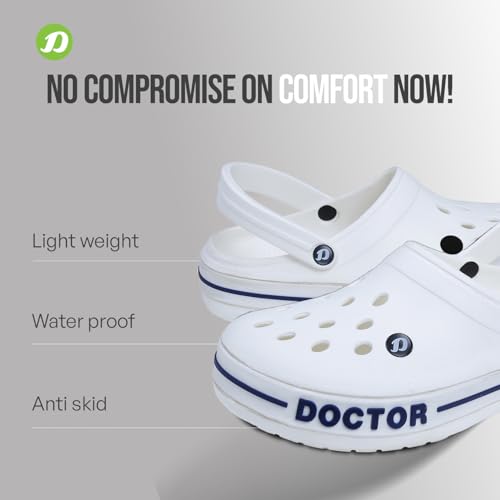 Image of DOCTOR EXTRA SOFT Men's Ultra Soft Casual Clogs /Sandals with Adjustable Back Strap for Adult | Comfortable | Light Weight | Stylish & Anti-Skid | Waterproof & Everyday Use Mules for Gents & Boys D-502