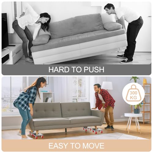 Miniatura 4 de Zencantorous Transportador De Muebles, Ruedas Para Muebles Pesados, Kit Elevadores De Muebles, Ruedas Giratorias De 360 Grados, Para Mover Todo Tipo De Muebles Pesados, Máxima De 300kg