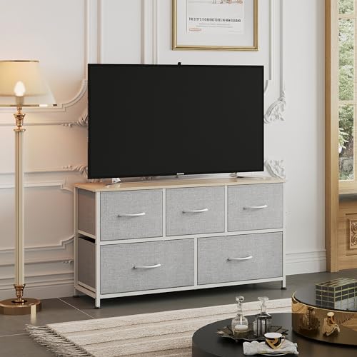 Image of WLIVE 5 Drawer Dresser for Bedroom Organization and Storage; Fabric Drawer Organizer for Clothes and Sweater Storage; Kids Small Dresser for Room Organization and Storage Solutions
