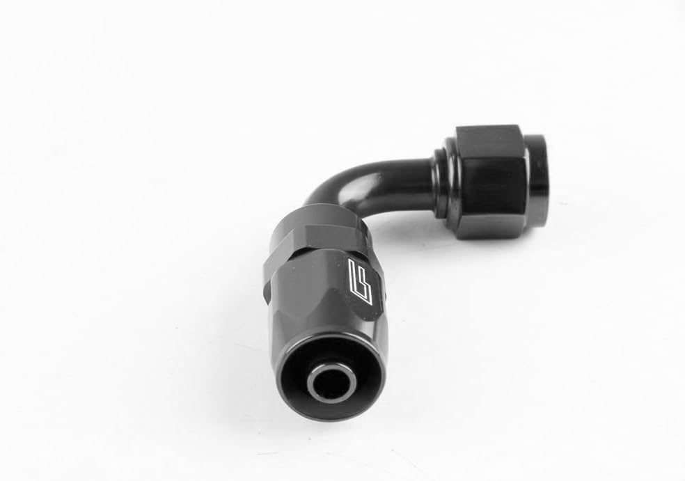 BLACK -20AN / 20AN Fitting "Dash Twenty" 90 Degree Female Swivel Hose Fitting