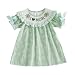 Toddler Baby Girl Smocked Dress I Love Mom Embroidery Short Sleeve Princess Dress Girls Mothers Day Outfit (I Love Mom-Green Floral, 2-3 Years)
