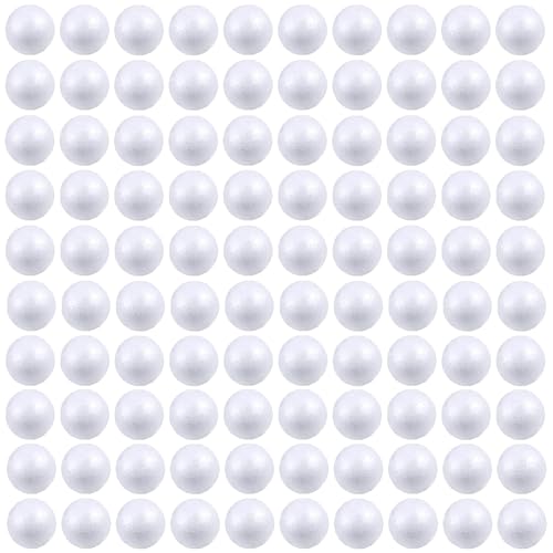 douyif Palline Di Polistirolo Espanso 2.5cm 100pezzi Palle Di Polistirolo Sfere Polistirolo Artigianali Palline In Schiuma Di Polistirolo per Arte Fai Da Te Feste E Progetti Scolastici (2.5cm)