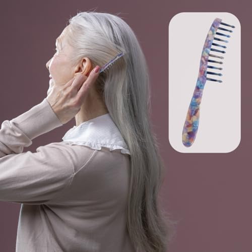 Peine de Dientes Anchos con Mango Diseño Retro Mármol miniatura 7
