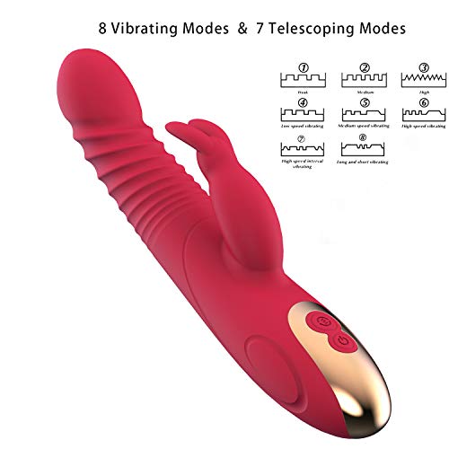 Rabbit Vibrator Dildos Adult Sex Toys Dildo for Woman with 8 Vibration Modes, Realistic Silicone Dildos Adult Sex Toy for Woman Or Couples Sex Pleasure - Image 7