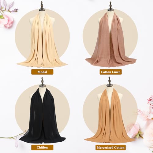 25 Pcs Jersey Hijab Set for Women 4 Pcs Hijab Scarf 3 Bouquet 8 Headscarf Pin 4 Hairpin 5 Hair Scrunchie with 1 Black Gift Box for Women Muslim Hajj Wedding Favors3