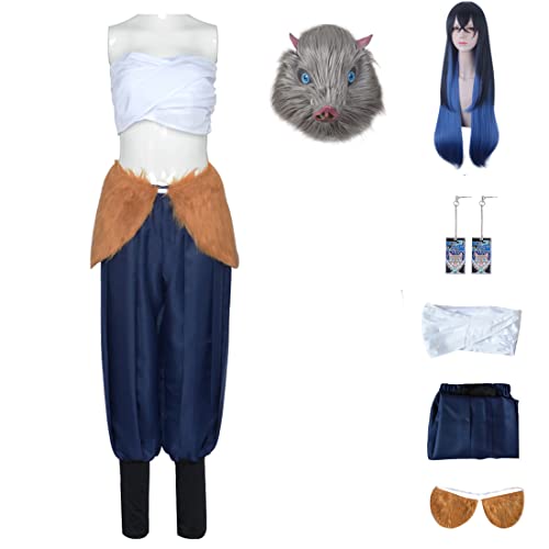 Hashibira Inosuke Cosplay Costume Japanese Anime Kimono Maid Outfit Women's Maid Dress...