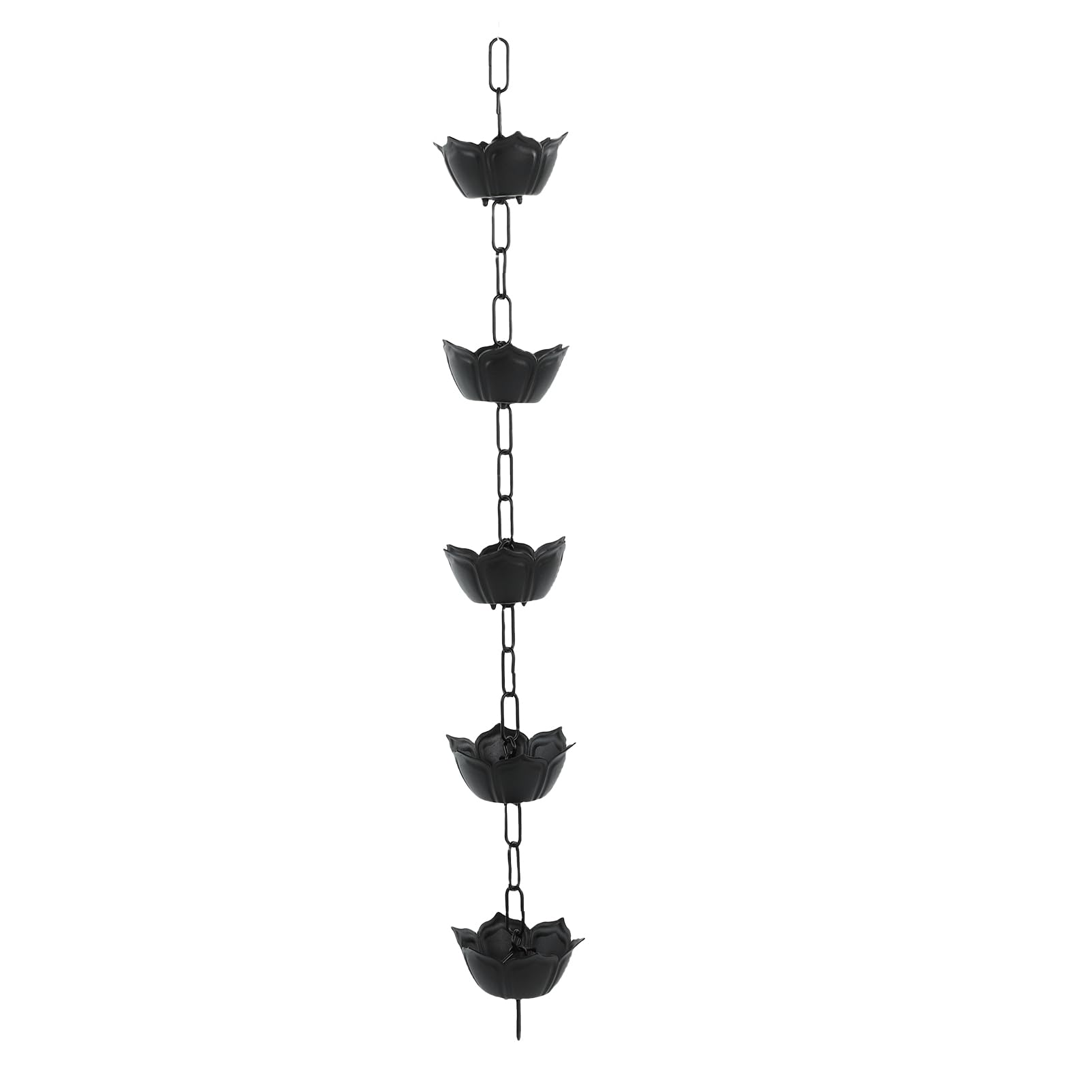 Colector de lluvia Mavaol de aluminio duradero con acabado decorativo negro 1