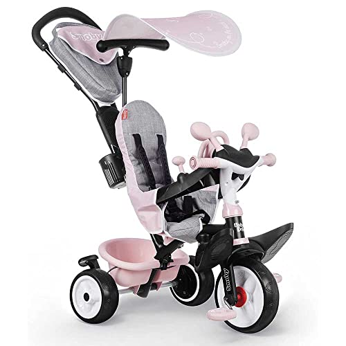 Smoby - Tricycle Baby Driver Plus Rose - Vélo Evolutif Enfant Dès 10 Mois - Roues Silencieuses - Frein de Parking - 741501