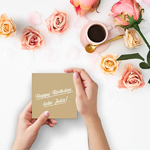 Pack of 50 Single Cards, Square, 15 x 15 cm, Caramel Brown, 240 g/m², Blank, for Postcards and Crafts Made of Clay Craft Card - Image 2