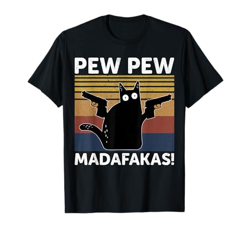 Vintage PewPew Madafakas Katze Crazy Pew T-Shirt