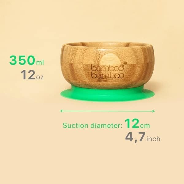 Bamboo Bamboo Set Assiette Et Bol Bébé Avec Ventouse - Vaisselle Sevrage Bambou Orange Dès 6 Mois