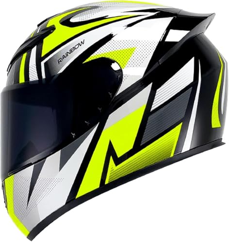 Integraler Motorradhelm, Motorrad-Doppelvisier-Kopfbedeckung – Straßenfahrrad-Kopfbedeckung Mit Visier – Renn-Kopfbedeckung, Mountainbike-Kopfbedeckung for Erwachsene(C,M:54~56CM)