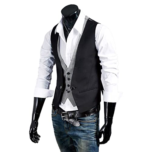 Men's Suit Vest V-Neck Herringbone Wool Blend Formal Tailored Slim Fit Casual2
