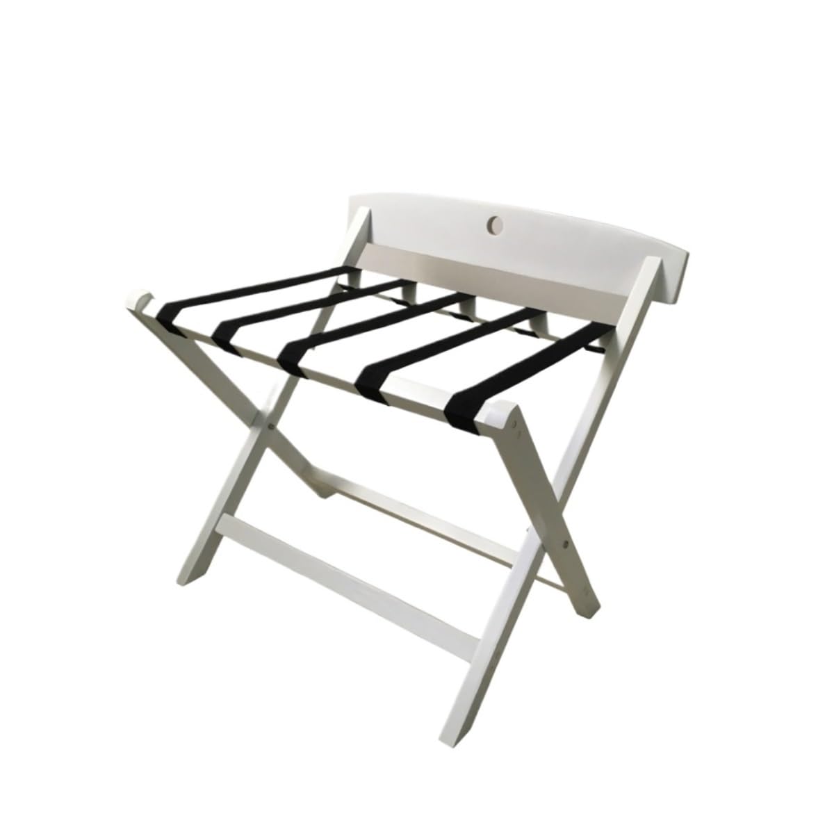 Supports rangement voyage pliables et porte-bagages blancs pour chambre