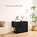 Dwanton Cat Litter Box Furniture Hidden, Cat Litter Box Enclosure, Reversible Entrance Can Be on Left or Right Side, Indoor Cabinet, Wooden Washroom, End Table, Nightstand, Black, 27.6