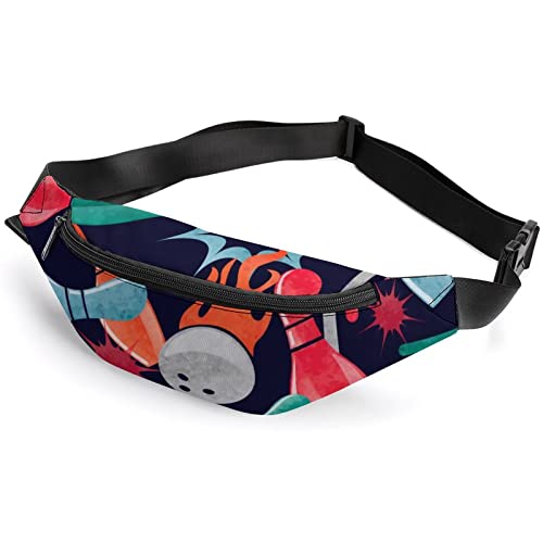 Aquarelle Bowling Pattern Sexy Lips avec Lollipops Fanny Pack, Adulte Enfants Sport Taille Sac pour Hommes Femmes