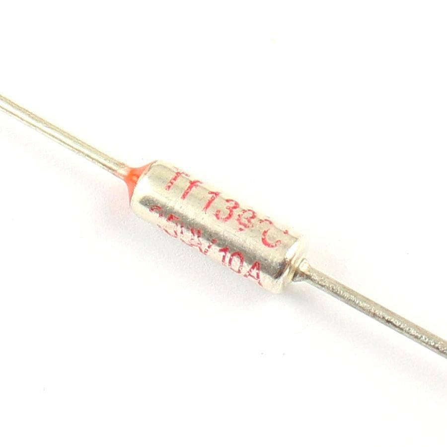 Generic 10 Pcs RY Axial Thermal Fuse TF Cutoff 130 Degree 10A 250V