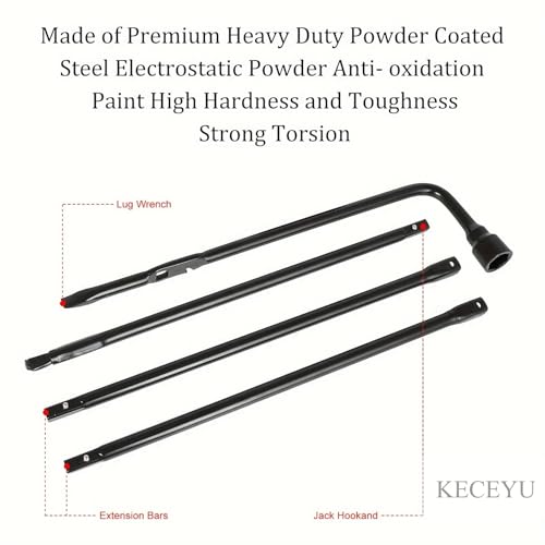 Image of Spare Tire Tool Kit with Spare Tire Jack Handle and Wheel Lug Wrench Compatible with 1999 to 2019 Silverado Tahoe Avalanche Suburban Sierra Yukon 2002-2018
