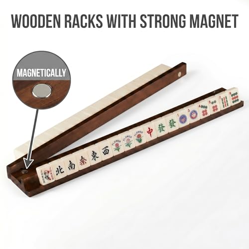 Juego de 4 Bandejas de Madera para Mahjong y Dominó miniatura 6