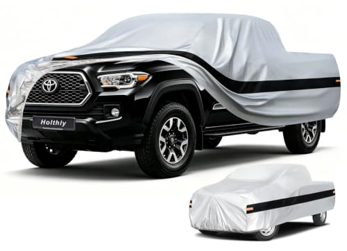 Image of 10 Layers Truck Cover Waterproof All Weather. Pickup Truck Cover Rain Snow UV Dust Protection. Length: 216-220 inches, Universal Fit for HR-YG-PK-M+(B-575)-0.