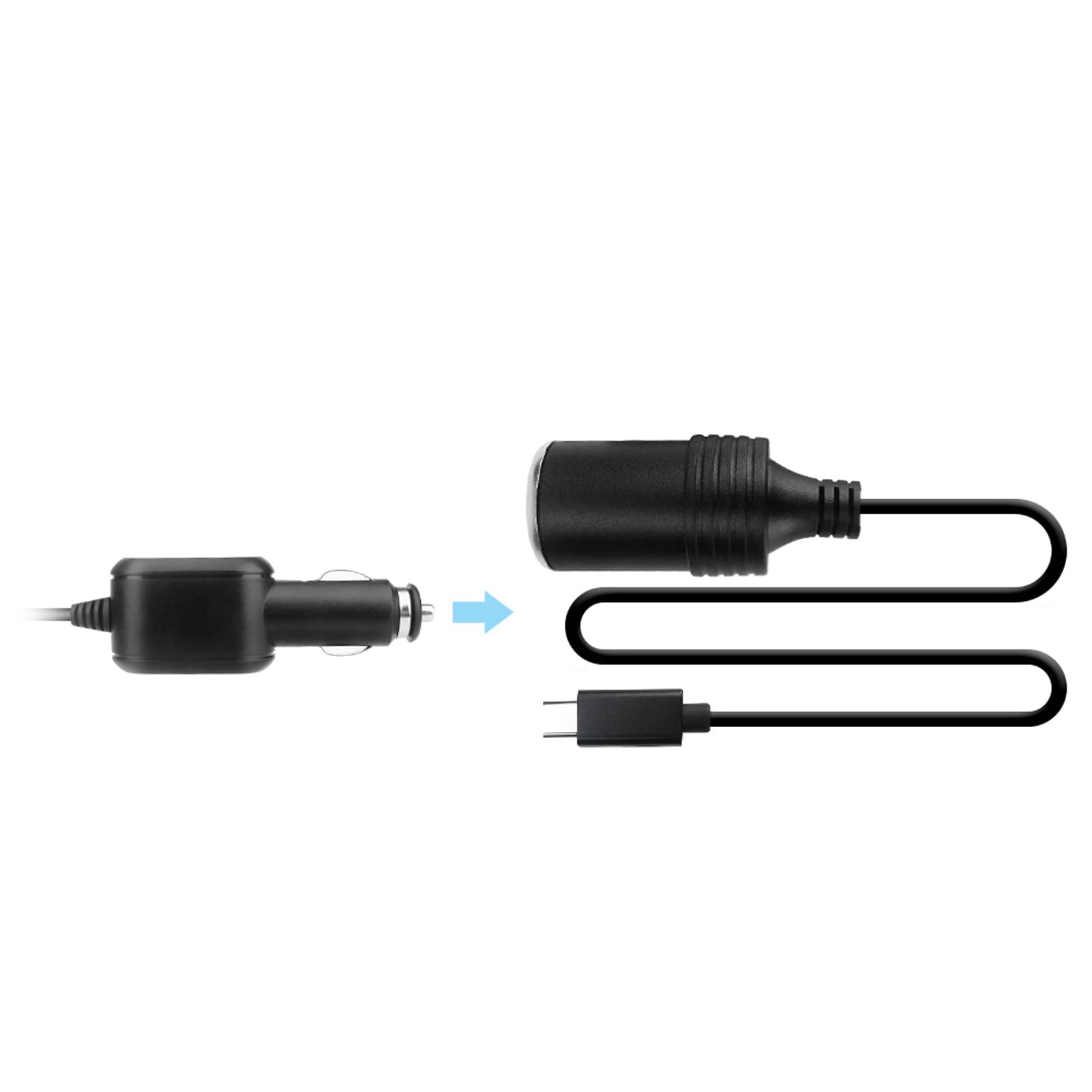 Konwerter Kabla USB C na zapalniczkę samochodową, Wyjście 15 V 3A 45 W, 1,5 M 12 V USB PD na Adapter do Cygar Samochodowych Gniazdo żeńskie Kabel Zasilający