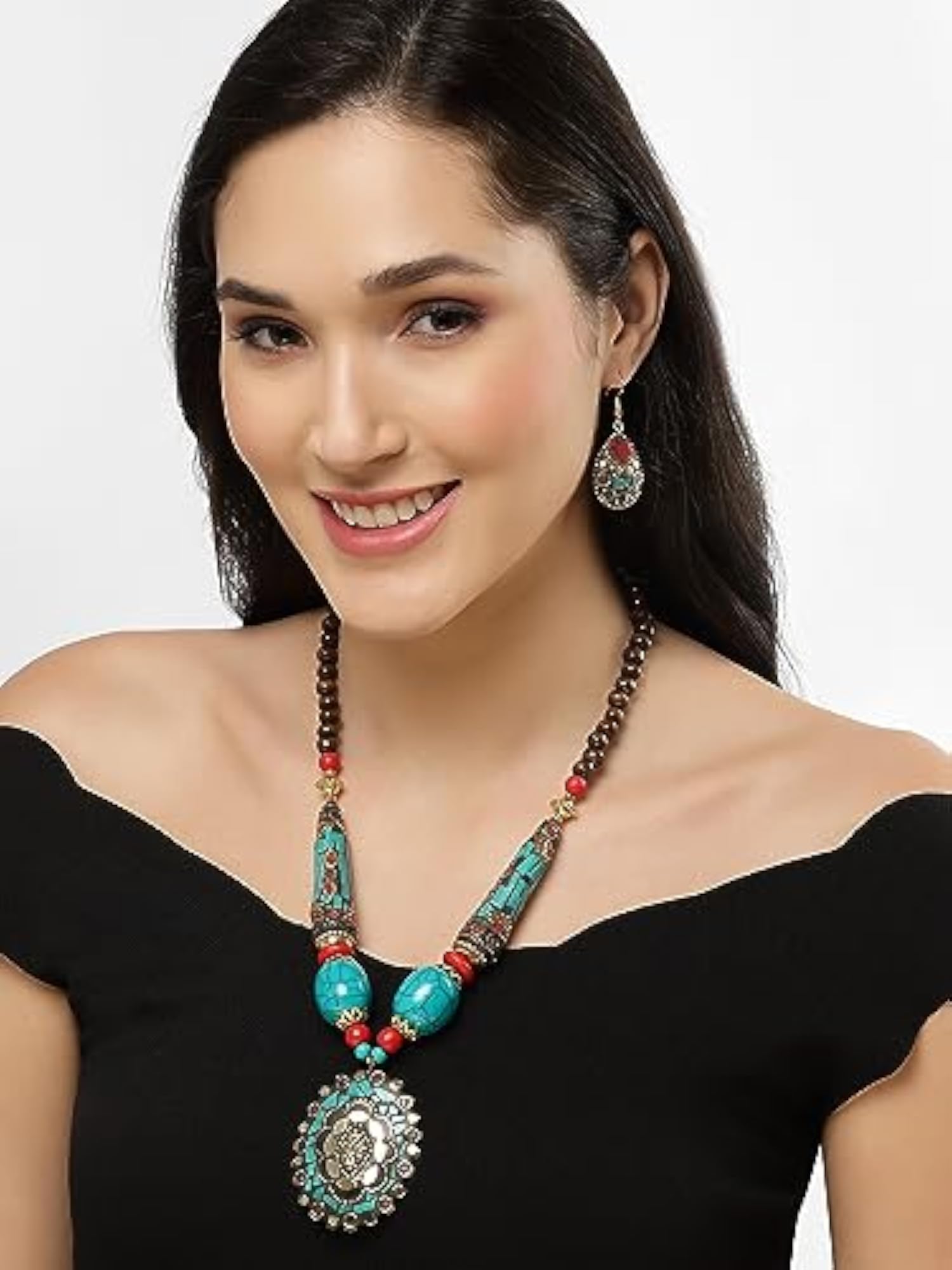 Traditional Tibetan Pendant Necklace Set