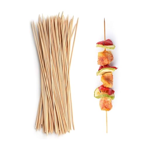 DecorRack 20 cm Natürliche Bambusspieße, 100 Holzspieße für BBQ, Grillen, Kebabs, Vorspeisen, Früchte, S’mores, Cocktails, Brunch, Fondue, Barbecue, DIY Basteln