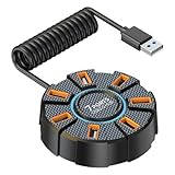 Lumière d'ambiance : un environnement de travail confortable et inspirant sans effort avec les effets d'éclairage du hub USB Splitter. Choisissez parmi plusieurs modes via des boutons ou des applications et ajoutez une couleur décorative unique à votre bureau. La conception de la lumière ambiante aide à réduire la fatigue visuelle et à améliorer votre travail.