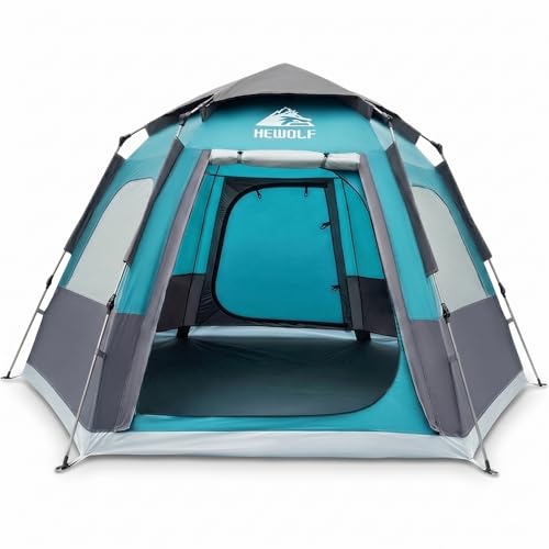 Hewolf 2/3/4 Person Camping Tent - Instant Pop Up Waterproof...