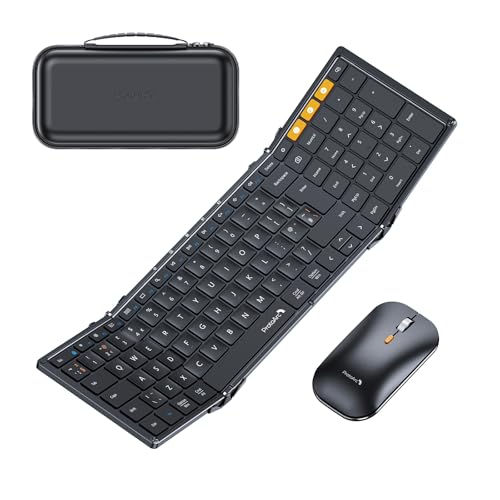 ProtoArc Foldable Keyboard and Mouse Combo, Folding Bluetooth