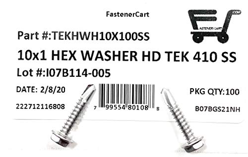 Tornillo TEK acero inoxidable hexagonal 10x1 pack 100 miniatura 2